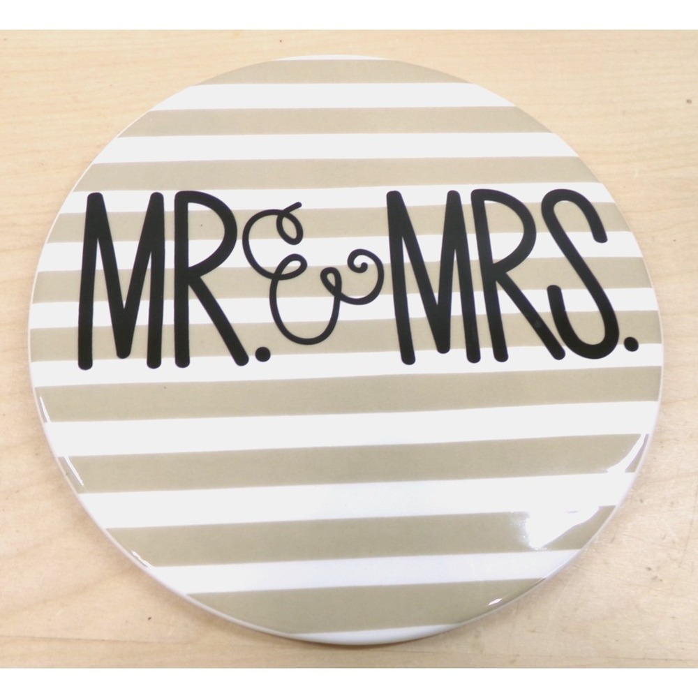 Happy‎ Everything A Coton Colors Collection Lg Brown Striped Medalion Mr. & Mrs.